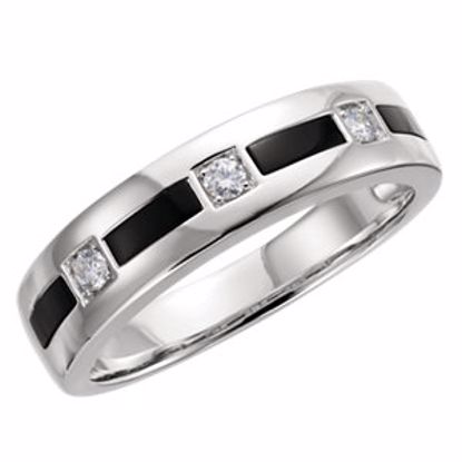 65520:60010:P 14kt White Onyx & 1/6 CTW Diamond Ring Size 11.5