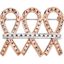 R41987:1020:P 14kt Rose & White 32x25mm 3/4 CTW Diamond Brooch