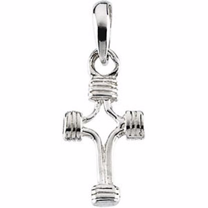 R42018:311515:P Sterling Silver 14.75x10mm Tubular Cross Pendant without Packaging