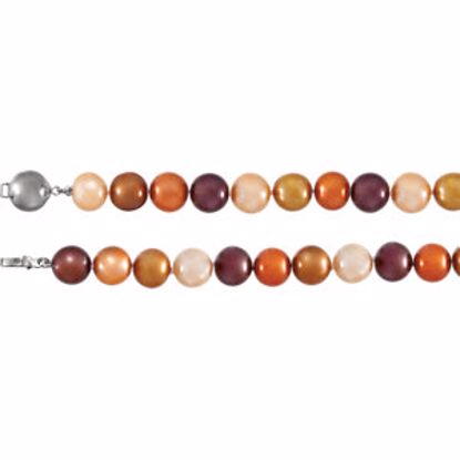 67195:101:P Sterling Silver Freshwater Cultured Dyed Chocolate Pearl 7.75" Bracelet