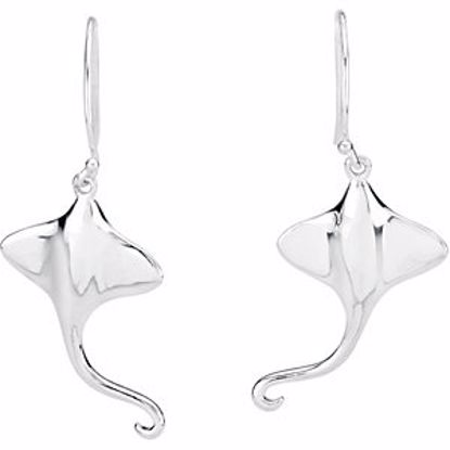 84525:102:P 14kt White 25mm Stingray Earrings