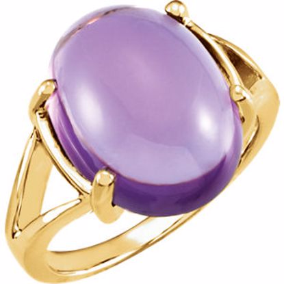 67220:71481:P 18kt Yellow 16x12mm Cabochon Amethyst Ring 