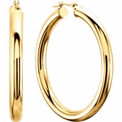 20827:162643:P 14kt Yellow 20mm Tube Hoop Earrings