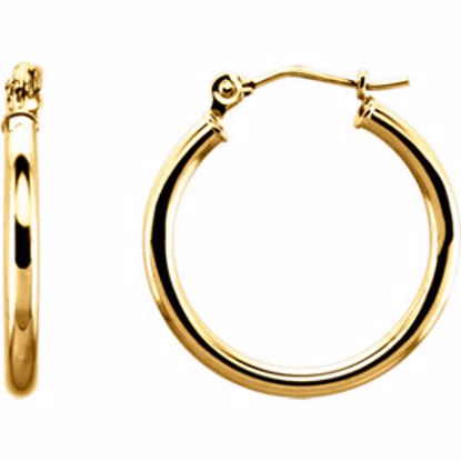 20270:163842:P 14kt Yellow 20mm Tube Hoop Earrings