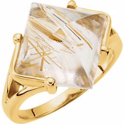 67229:71479:P 18kt Yellow Rutilated Quartz Ring