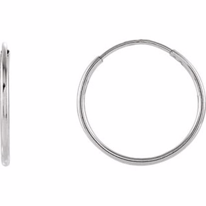 625:108:P 14kt White 15mm Endless Hoop Earrings 