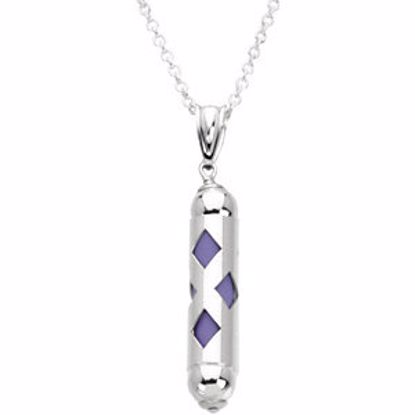 19782:6002:P Sterling Silver Lilac Youth Make it Happen Lanterns Necklace