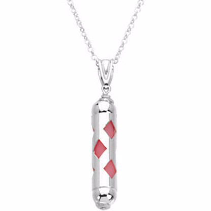 19782:6003:P Sterling Silver Pink Youth Make it Happen Lanterns Necklace