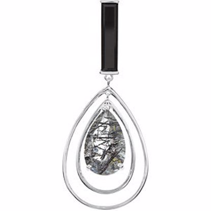 67250:60001:P Onyx & Black Tourmalinated Quartz Pendant