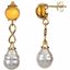 67253:60001:P 14kt Yellow Aquarella® 12mm South Sea Cultured Pearl & 10mm Citrine Earrings
