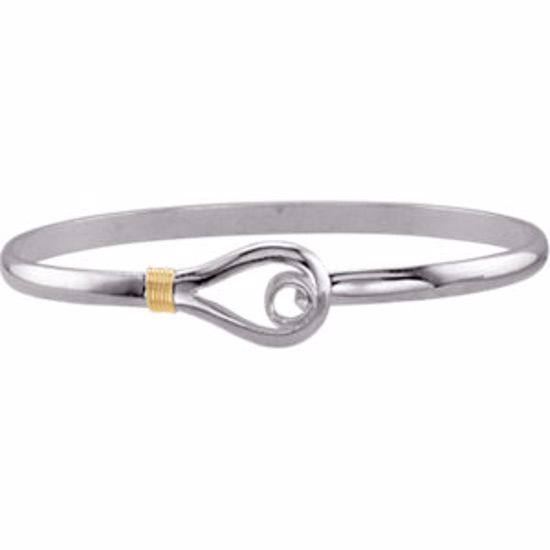 BRC430:10002:P Sterling Silver & 14kt Yellow Family Hook 7" Bracelet