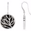 67268:60001:P Sterling Silver Onyx Floral Design Earrings