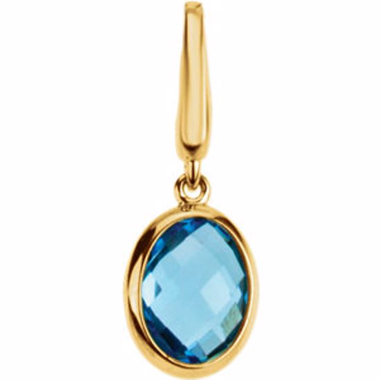 67273:60001:P Genuine Swiss Blue Topaz Charm