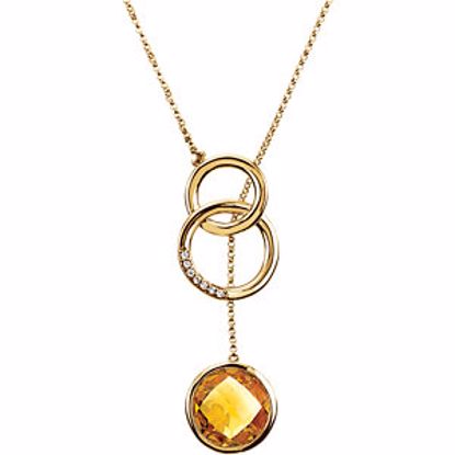 67286:101:P Genuine Checkerboard Citrine & Diamond Necklace