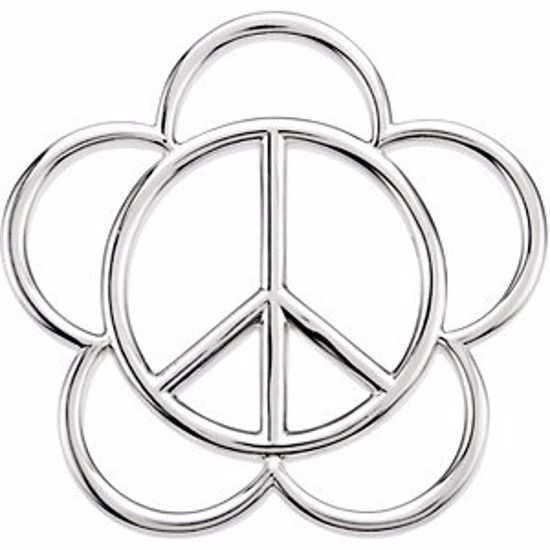 84549:100003:P Floral Peace Sign Pendant