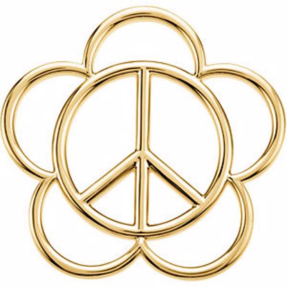 84549:100004:P Floral Peace Sign Pendant