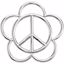 84549:100005:P Floral Peace Sign Pendant