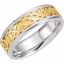 50388:313879:P 14kt White & Yellow 7mm Celtic-Inspired Band Size 8