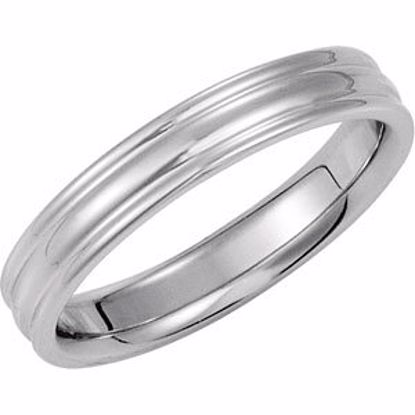 5724:100:P 14kt White 4mm Fluted Band Size 5.25