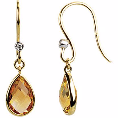 67302:101:P Citrine & Diamond Earrings