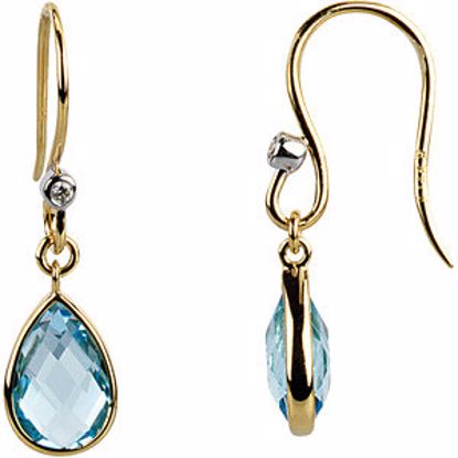 67304:101:P Swiss Blue Topaz & Diamond Earrings