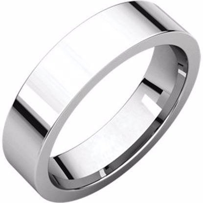 FIR11:29599:P 10kt White 5mm Flat Comfort Fit Wedding Band