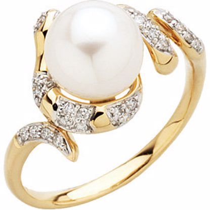 67316:6001:P Freshwater Cultured Pearl & Diamond Ring