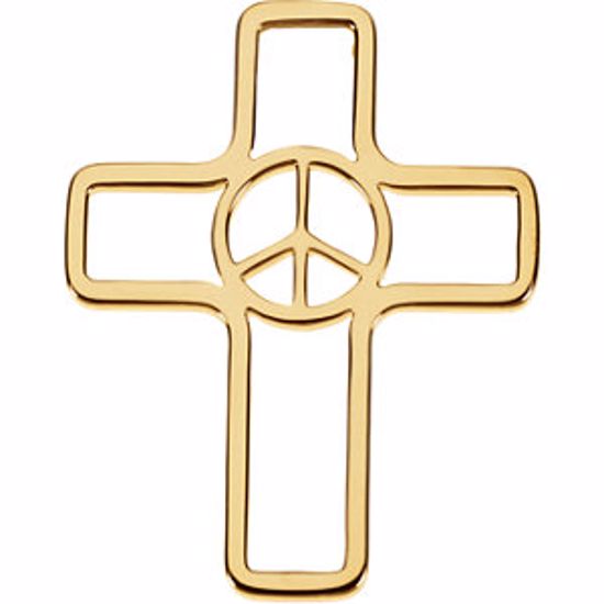 R42180:101:P Peace Sign Cross Pendant