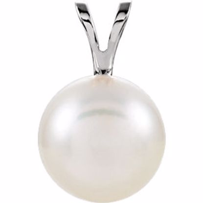 61619:104:P 14kt White 8mm Akoya Cultured Pearl Pendant 