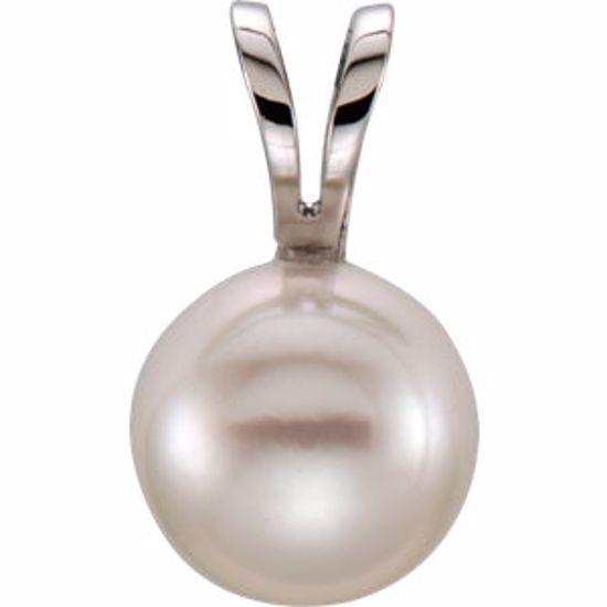 61619:102:P 14kt White 6mm Akoya Cultured Pearl Pendant 