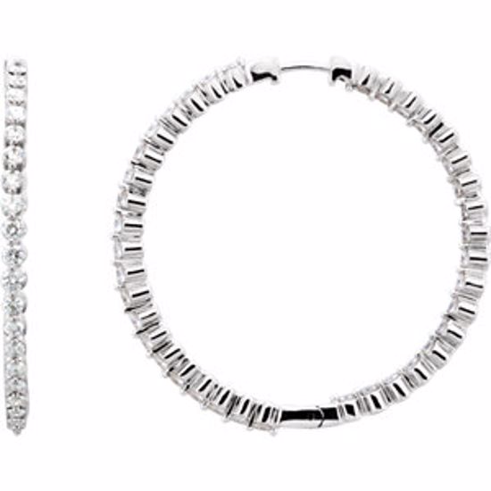 67339:100006:P 3 CTW Diamond Inside/Outside Hoop Earrings