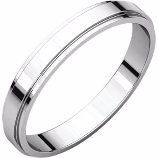 FE11.5:150637:P 10kt White 3mm Flat Edge Band