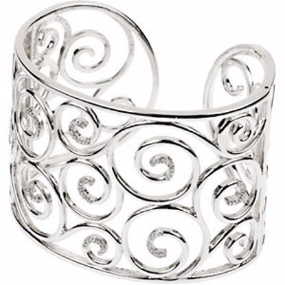 67346:101:P Sterling Silver 3/8 CTW Diamond Cuff Bracelet