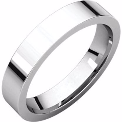 FIR11:29600:P 10kt White 4mm Flat Comfort Fit Wedding Band