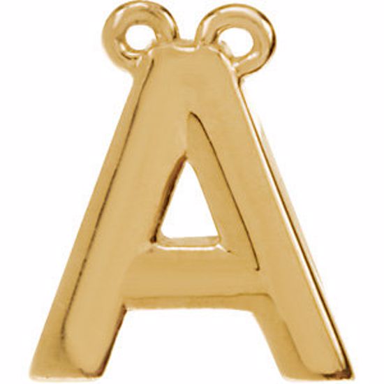 84575:100:P 14kt Yellow Letter "A" Block Initial Necklace Center