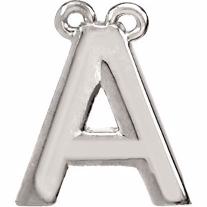 84575:102:P Sterling Silver Letter "A" Block Initial Necklace Center