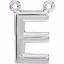 84575:111:P 14kt White Letter "E" Block Initial Necklace Center