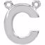 84575:147:P 14kt White Letter "C" Block Initial Necklace Center