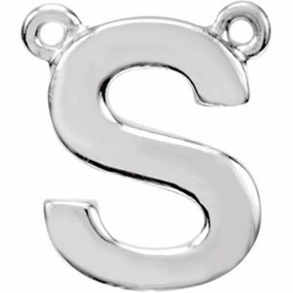 84575:316229:P 14kt White Letter "S" Block Initial Necklace Center