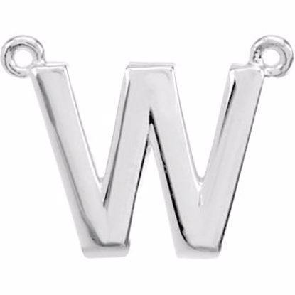 84575:316227:P 14kt White Letter "W" Block Initial Necklace Center