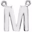 84575:316231:P 14kt White Letter "M" Block Initial Necklace Center