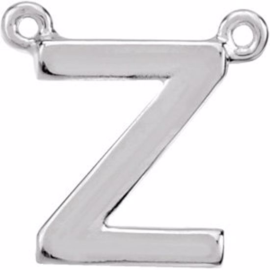 84575:161:P 14kt White Letter "Z" Block Initial Necklace Center