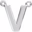 84575:169:P 14kt White Letter "V" Block Initial Necklace Center