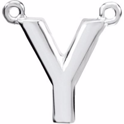84575:174:P Sterling Silver Letter "Y" Block Initial Necklace Center