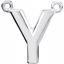 84575:174:P Sterling Silver Letter "Y" Block Initial Necklace Center