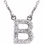 67311:101:P 14kt White Letter "B" 1/6 CTW Diamond 16" Necklace