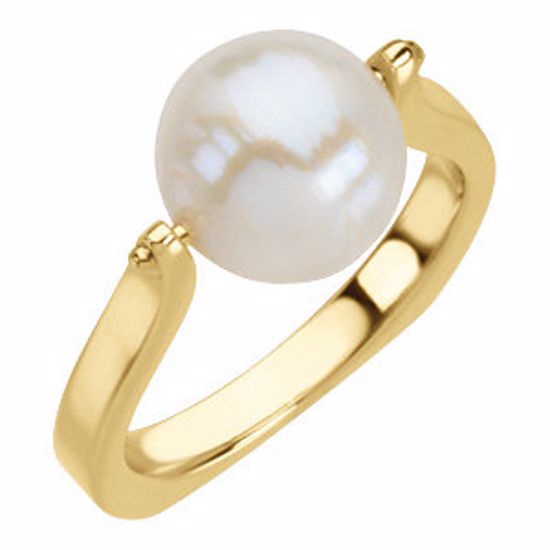 67254:60003:P 14kt Yellow South Sea Cultured Pearl Ring Size 6