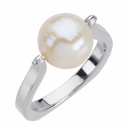 67254:60006:P 14kt White South Sea Cultured Pearl Ring Size 8