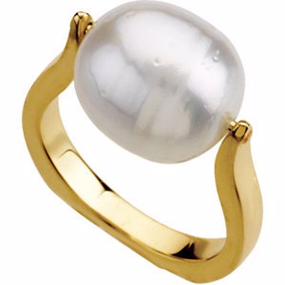 67270:6003:P 14kt Yellow South Sea Cultured Pearl Ring 