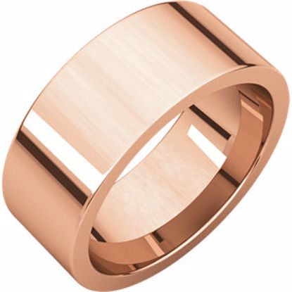 FIR9:102:P 14kt Rose 8mm Flat Comfort Fit Band